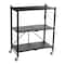 Household Essentials 34" Black Metal 3-Tier Foldable Utility Rack